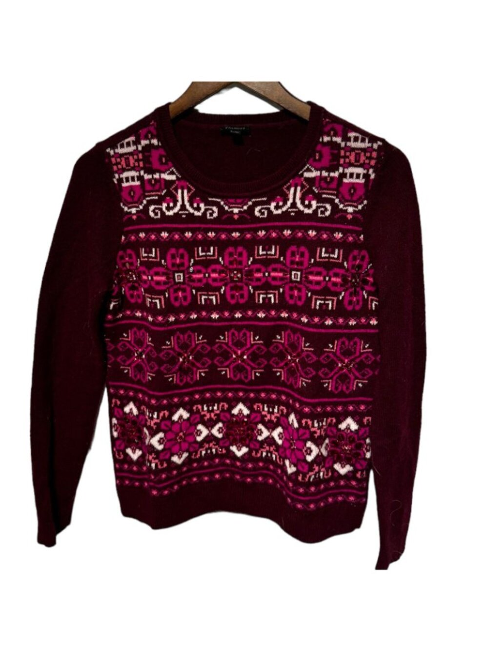Talbots Patterned Sweater Red Size Small - Picture 3 of 6